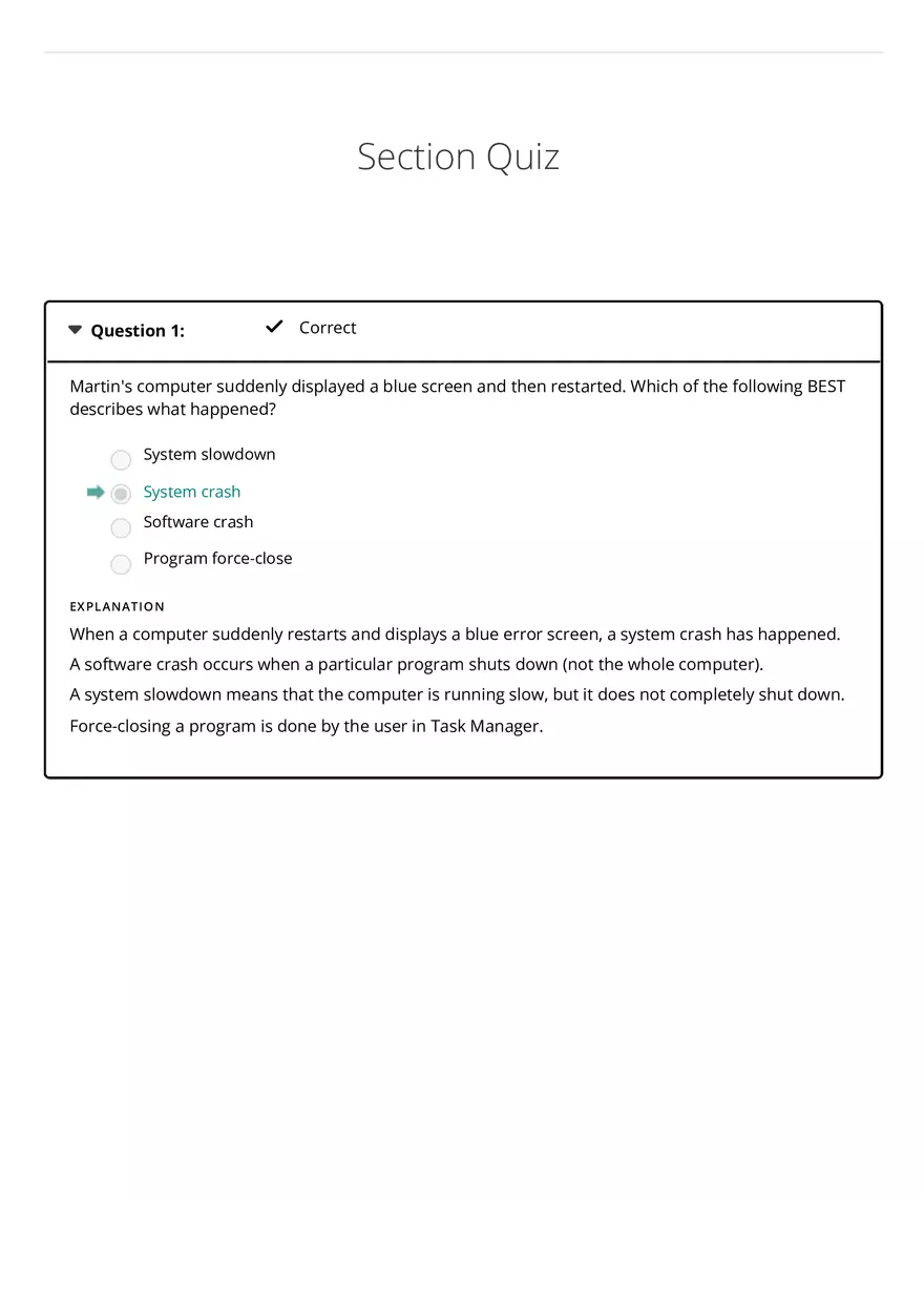 Computer Literacy 10 Quiz Results - Page 1