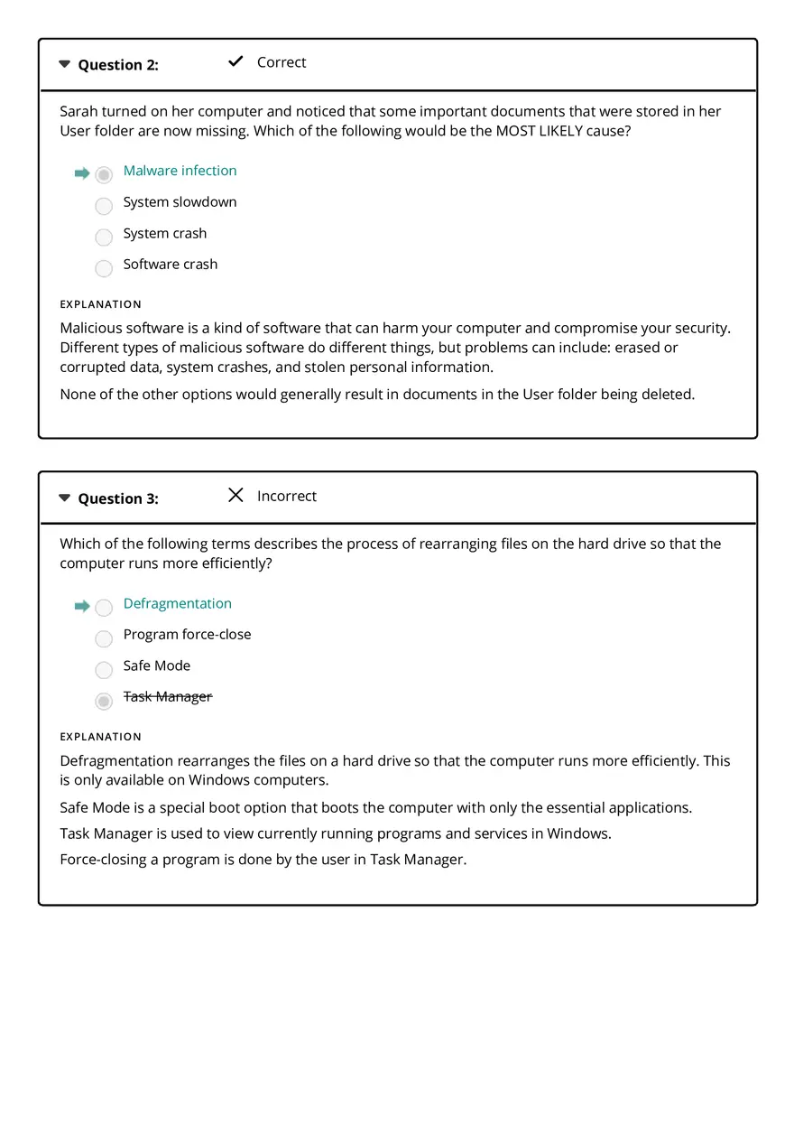 Computer Literacy 10 Quiz Results - Page 2
