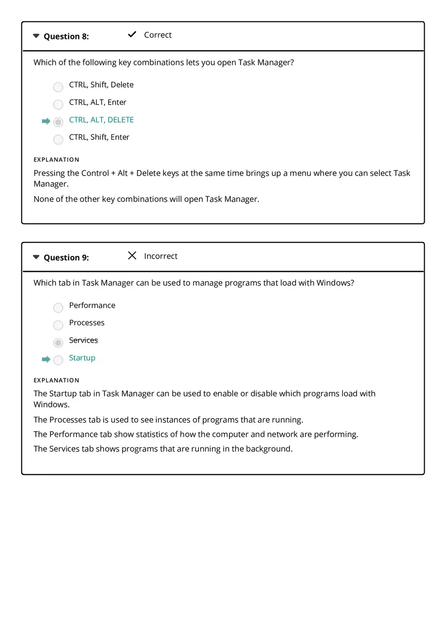Computer Literacy 10 Quiz Results - Page 5