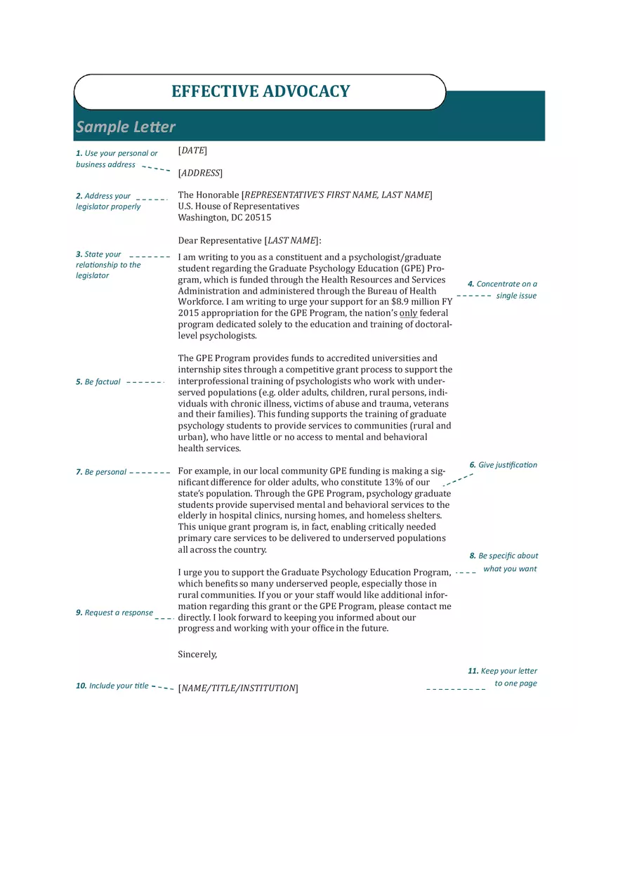 Sample-letters for Advocacy Letters - Page 1