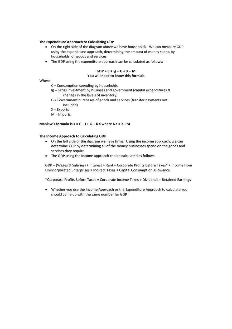 Measuring a Nation’s Income  Summary - Page 2