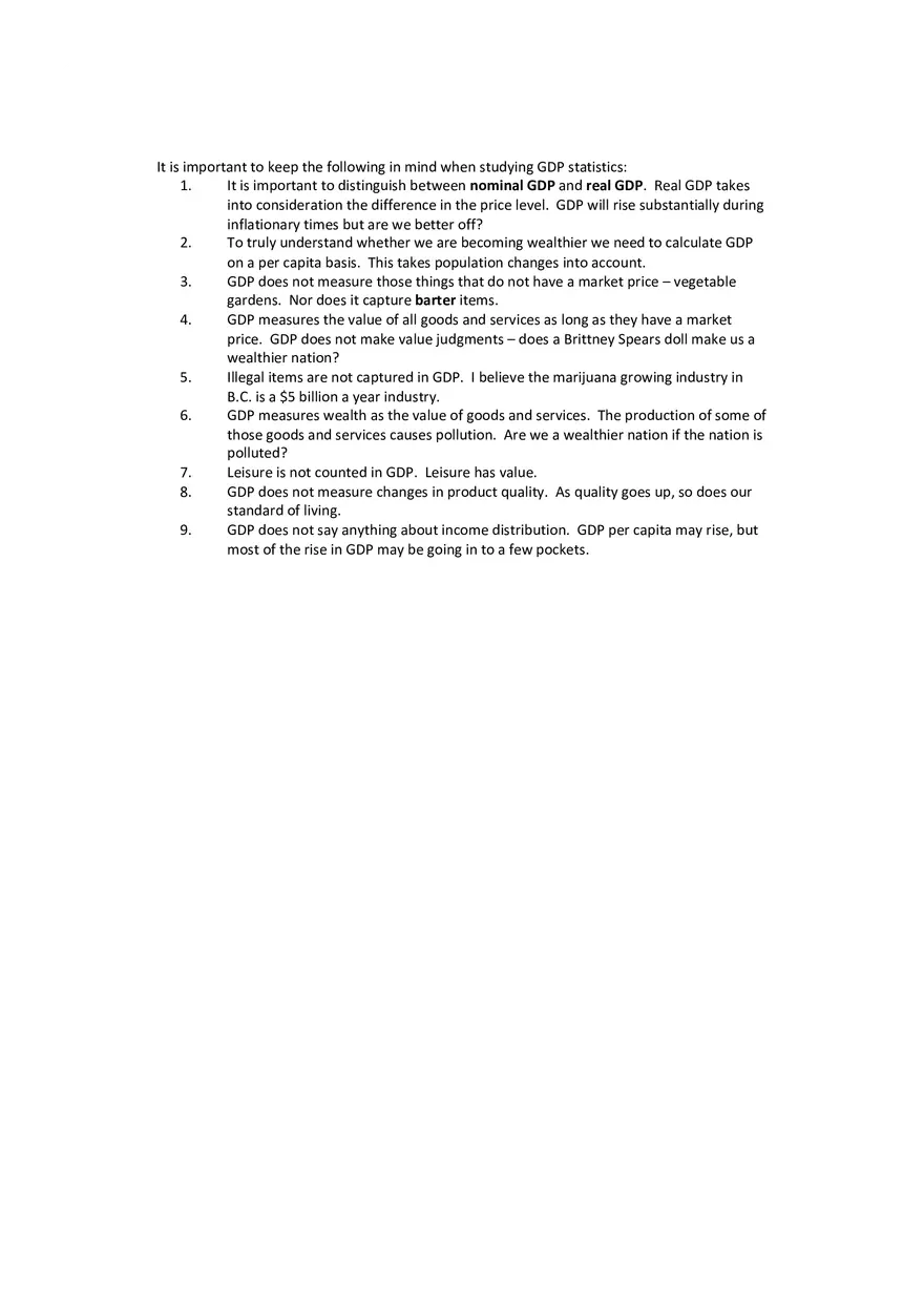 Measuring a Nation’s Income  Summary - Page 3