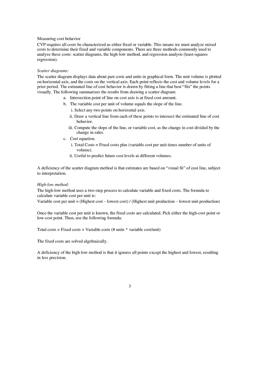 Cost Behavior and Cost-Volume-Profit Analysis - Lecture Notes - Page 3