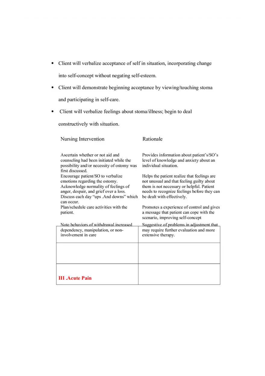 Care Plan On Ileostomy and Colostomy - Page 9