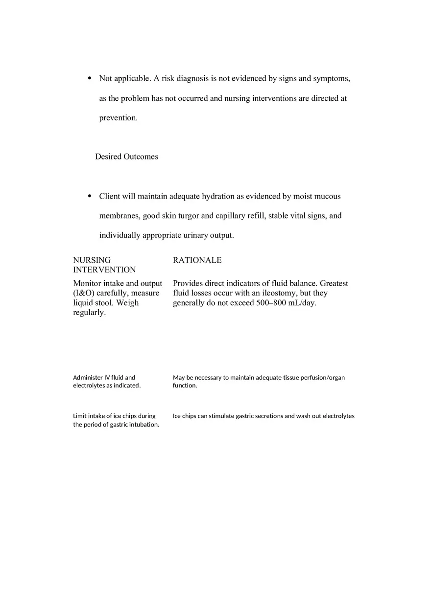 Care Plan On Ileostomy and Colostomy - Page 3