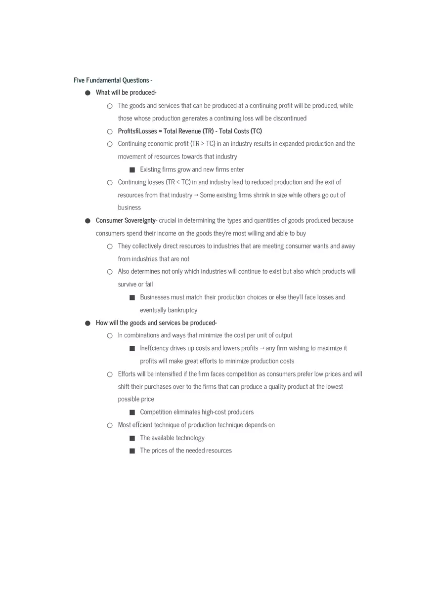 Microeconomics Final Exam Review Sheet Part 1 - Page 9