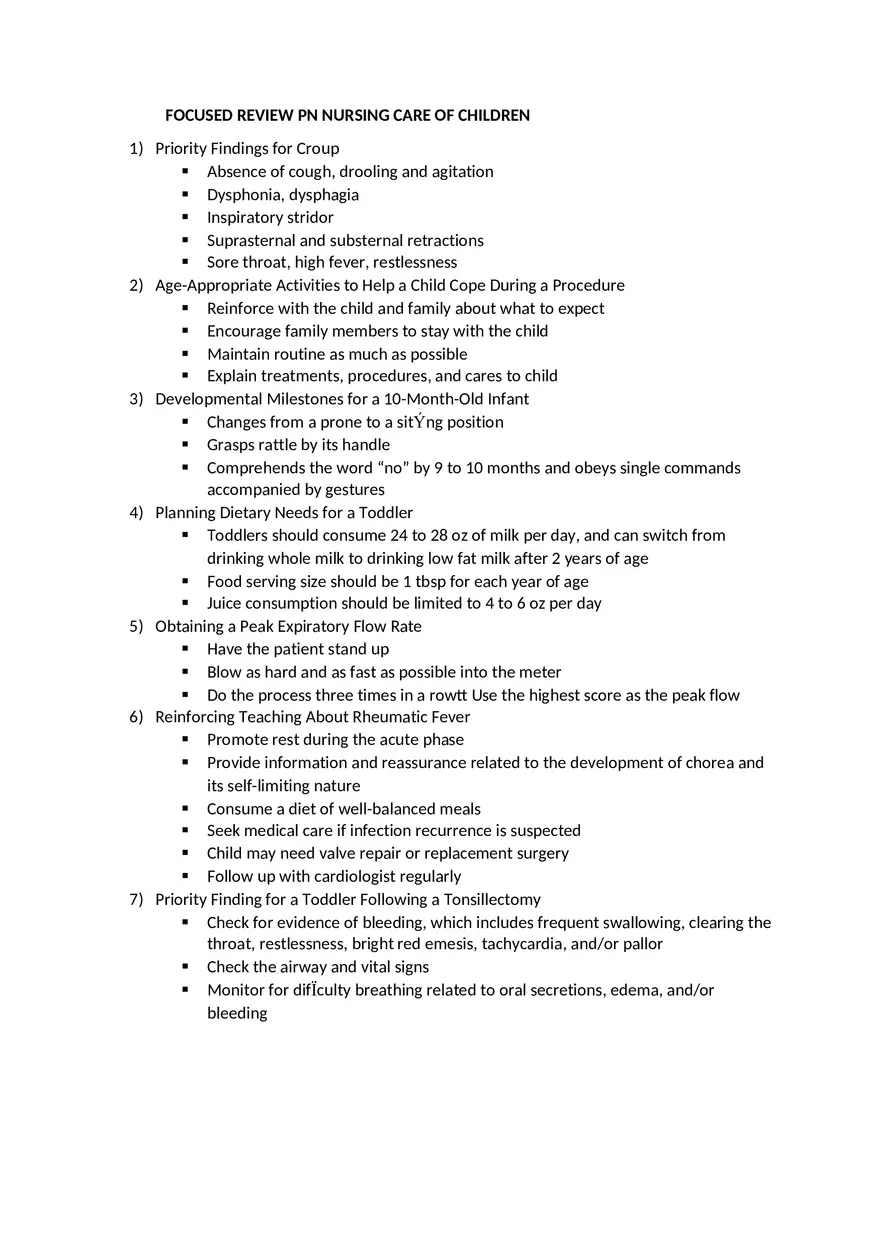 Focused Review Care of Children - Page 1