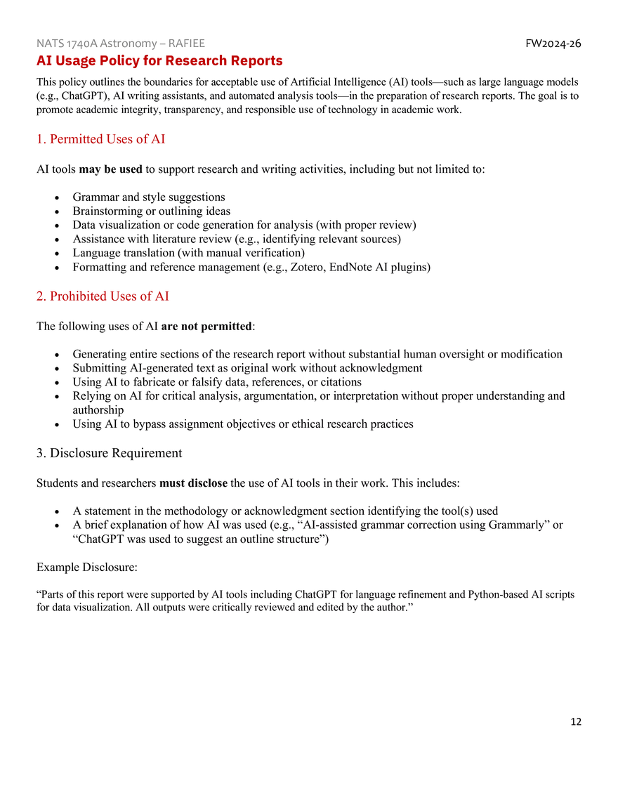 NATS 1740 Astronomy Syllabus - Page 4