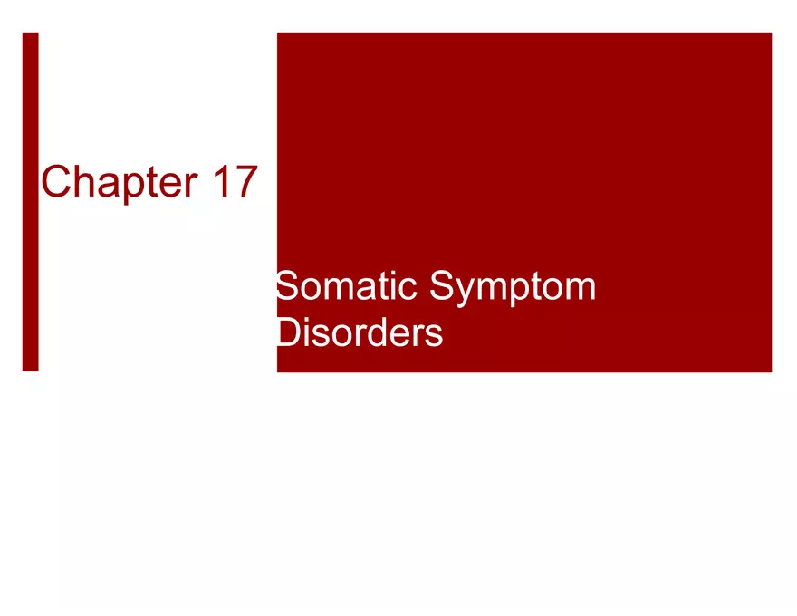 Somatic Symptom Disorder Chapter 17 - Page 1