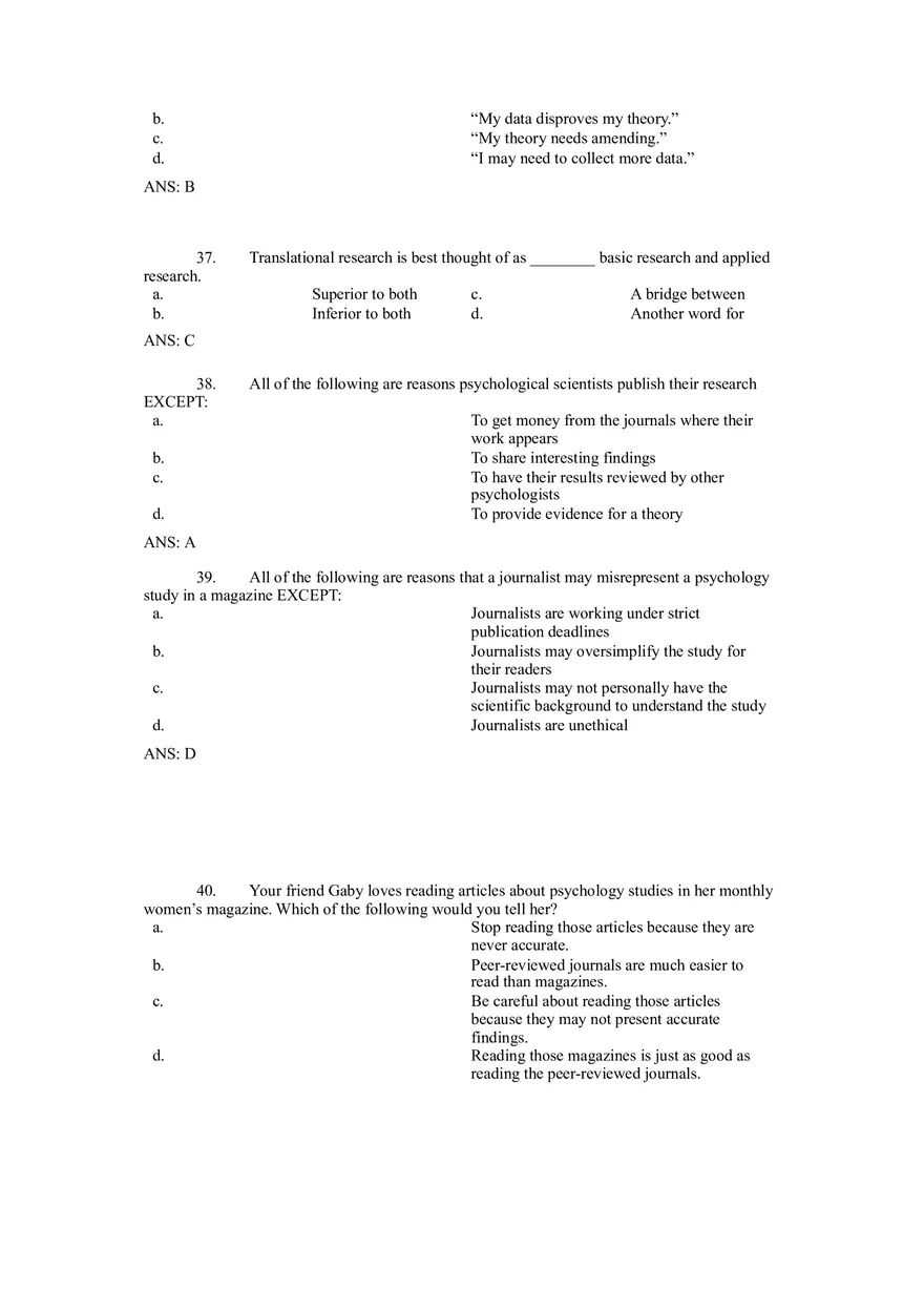 Psychology is a Way of Thinking Exam - Page 12
