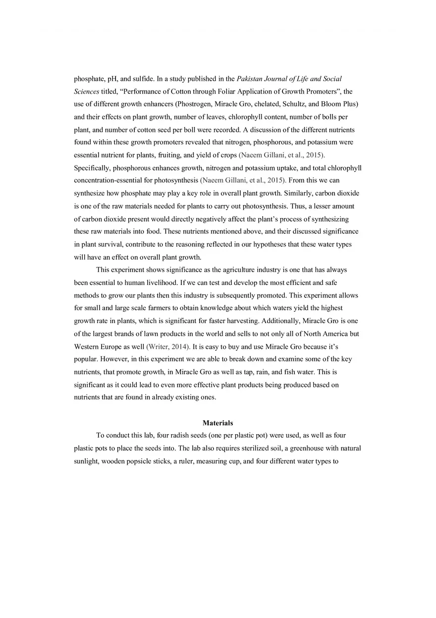 Effects of Water Types on Radish Plant Growth Lab Report - Page 2