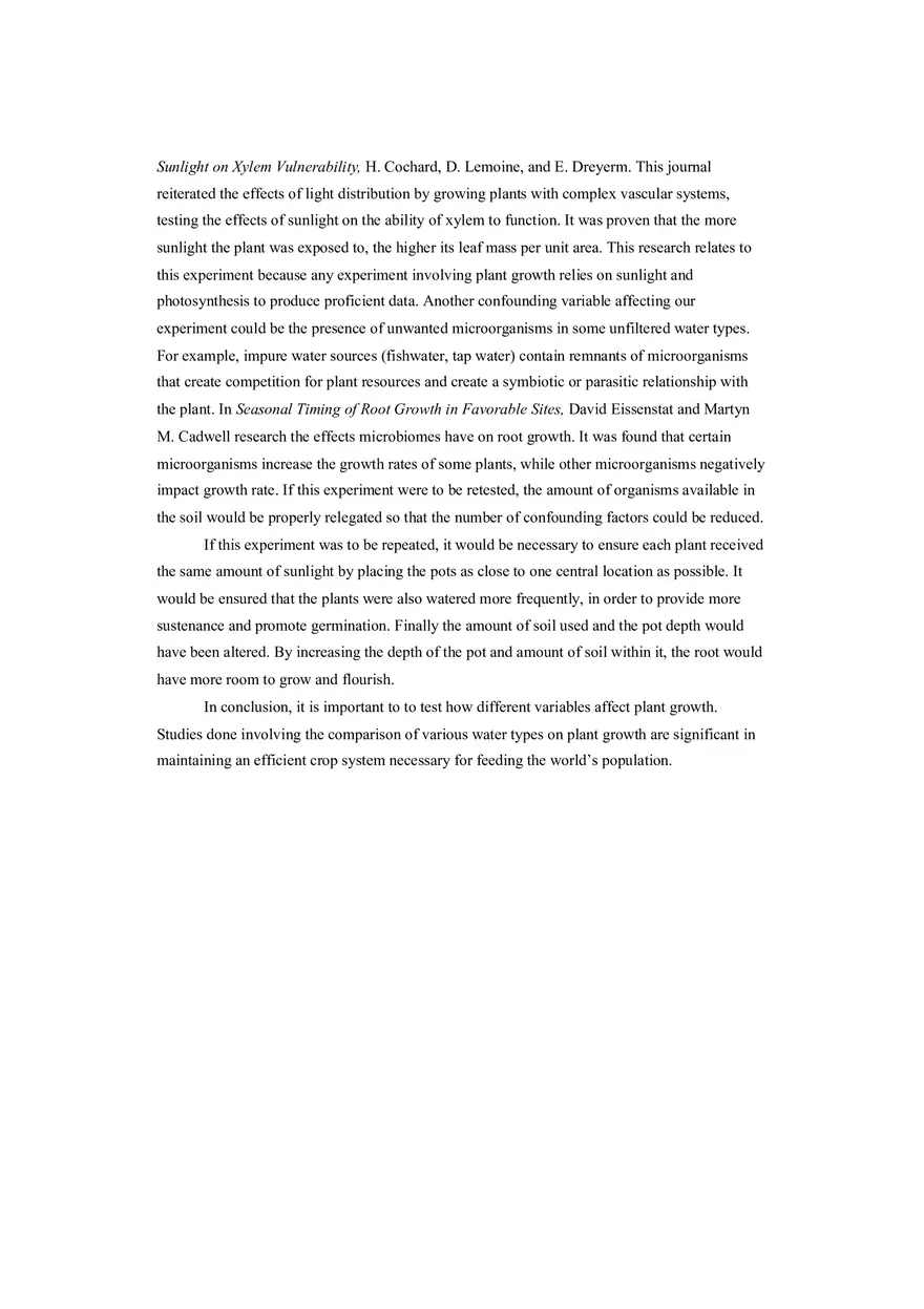 Effects of Water Types on Radish Plant Growth Lab Report - Page 6