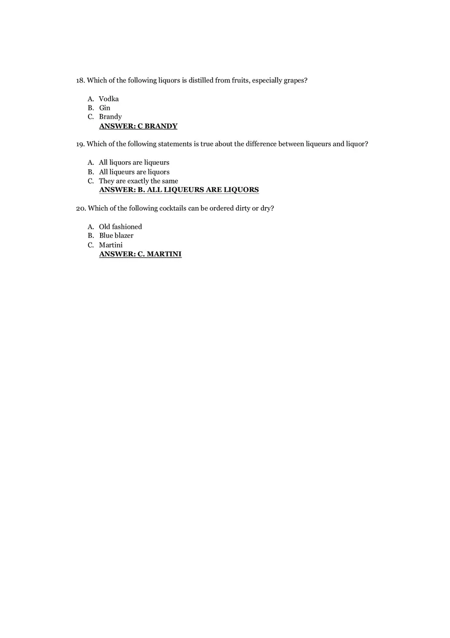 Bartending Question and Answer Quiz - Page 4