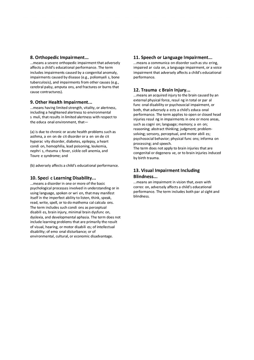 Disabilities Defined IDEA - Page 2