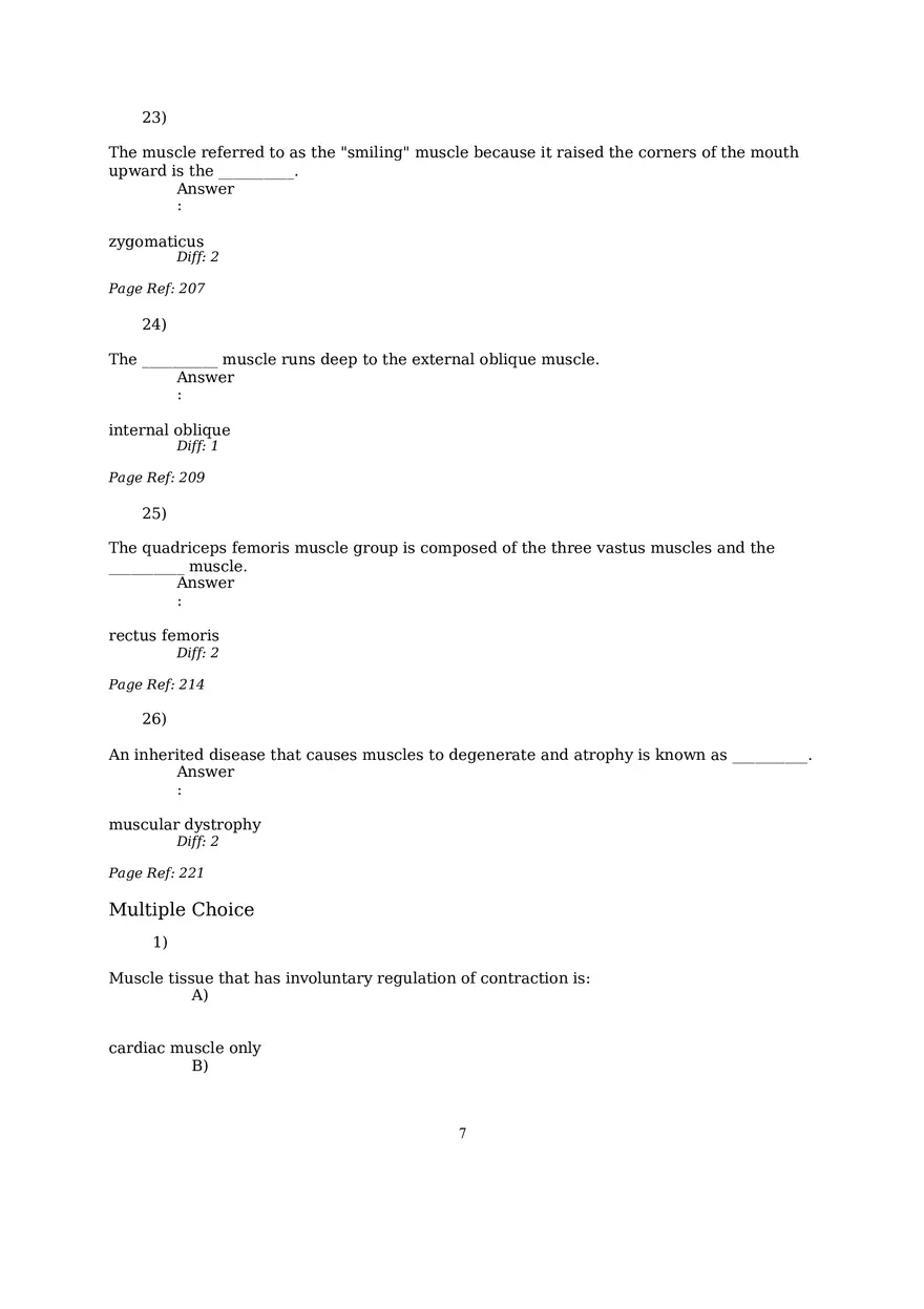 The Muscular System Questions and Answers (1-6) - Page 8