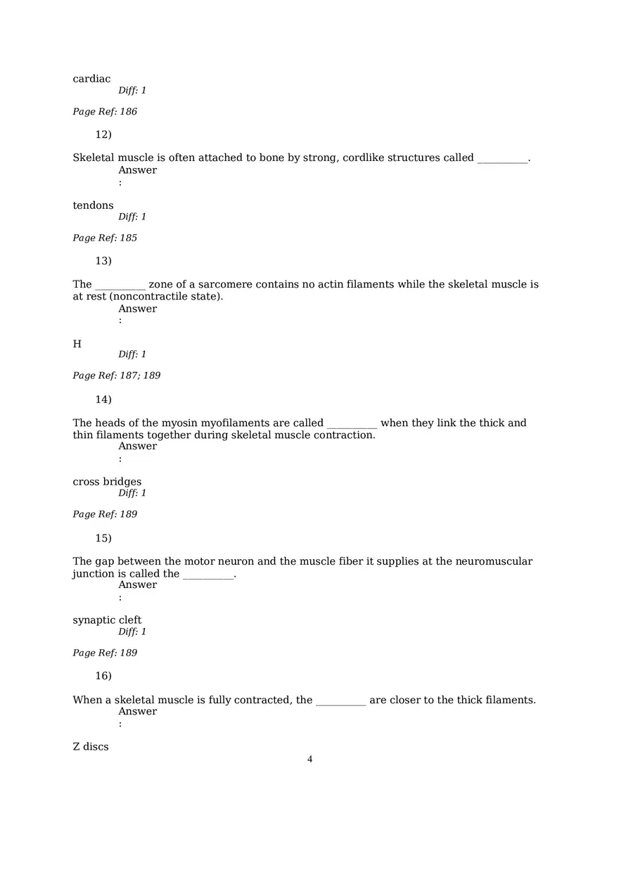 The Muscular System Questions and Answers (1-6) - Page 5