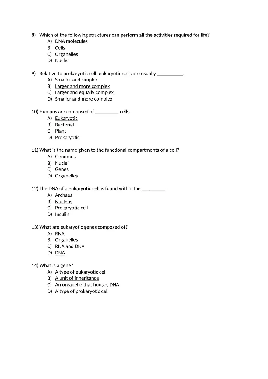 Campbell Essential Bio Test with Answers 1 - Page 2