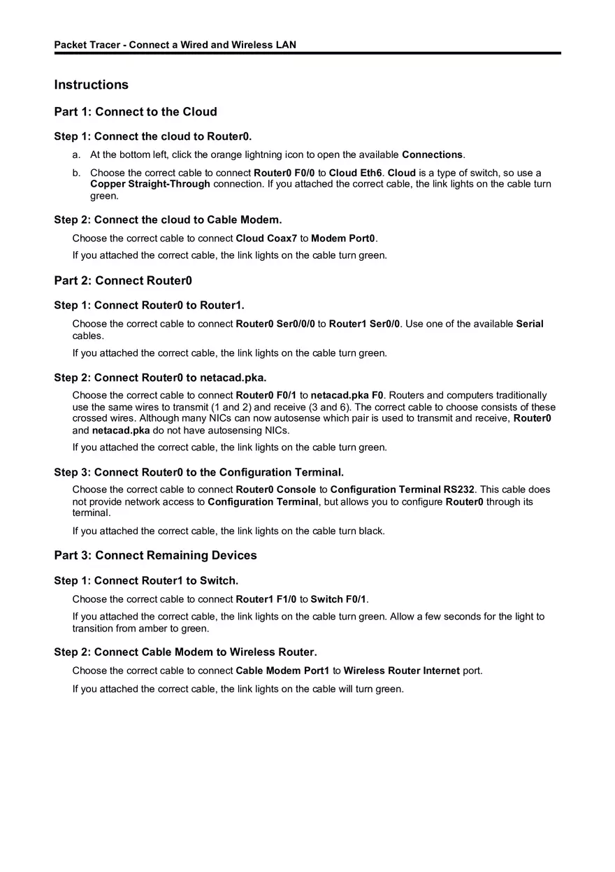 Packet Tracer - Connect a Wired and Wireless LAN - Page 2