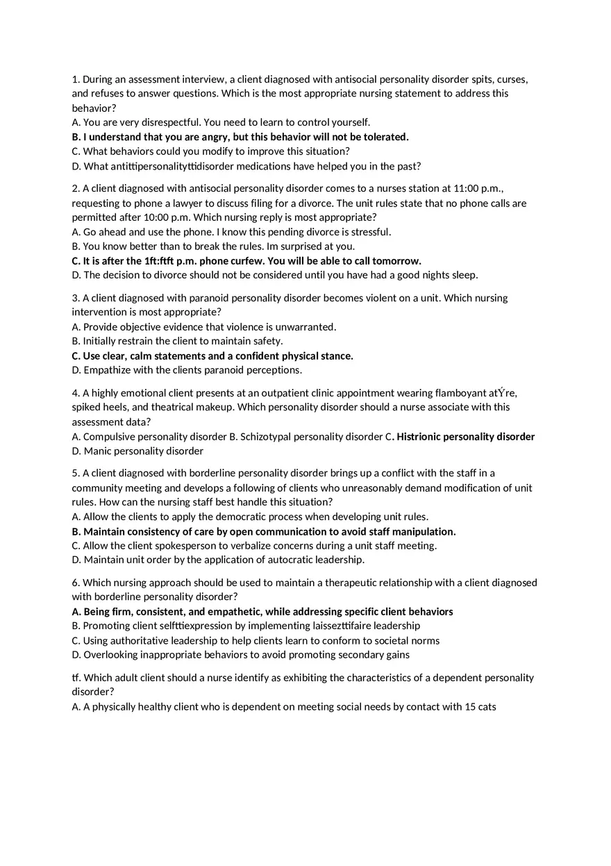 Personality Disorders Chapter 31 - Page 11