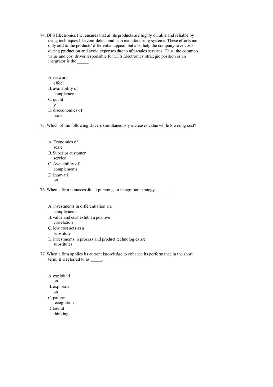 Differentiation, Cost Leadership, and Integration Part 3 - Page 2