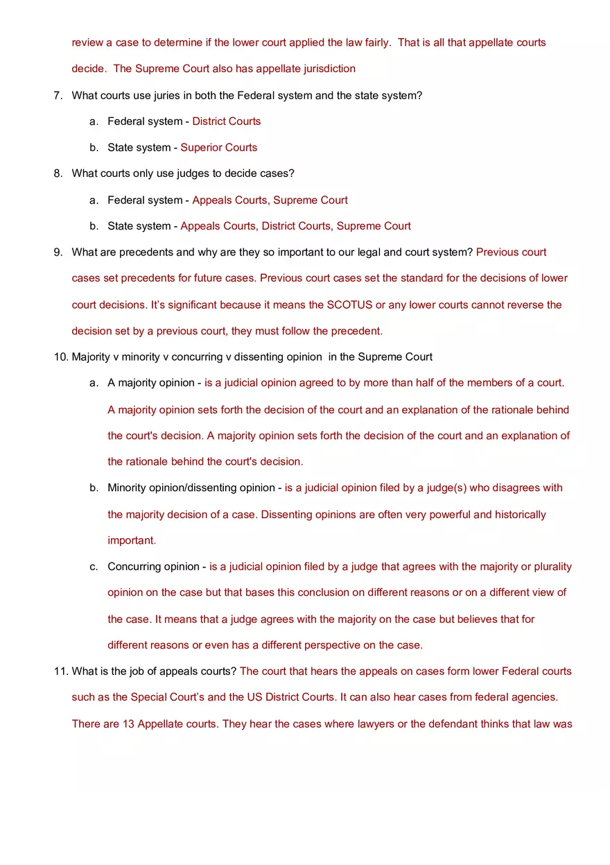 The Judicial Branch - Study Guide - Page 2