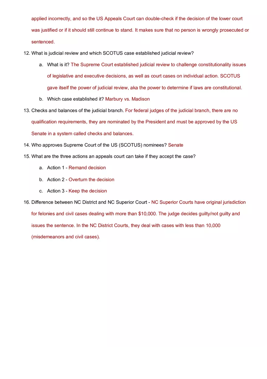 The Judicial Branch - Study Guide - Page 3