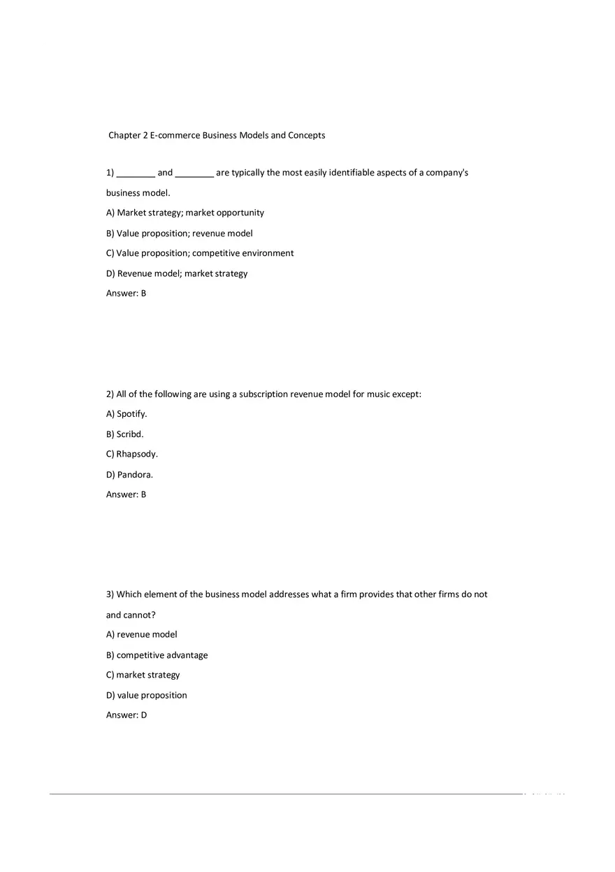Chapter 2 E-commerce Business Models and Concepts (Answer Key) 1 - Page 1