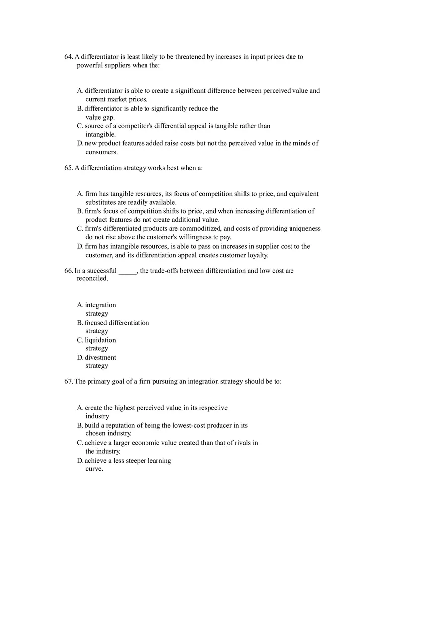 Differentiation, Cost Leadership, and Integration Part 2 - Page 9