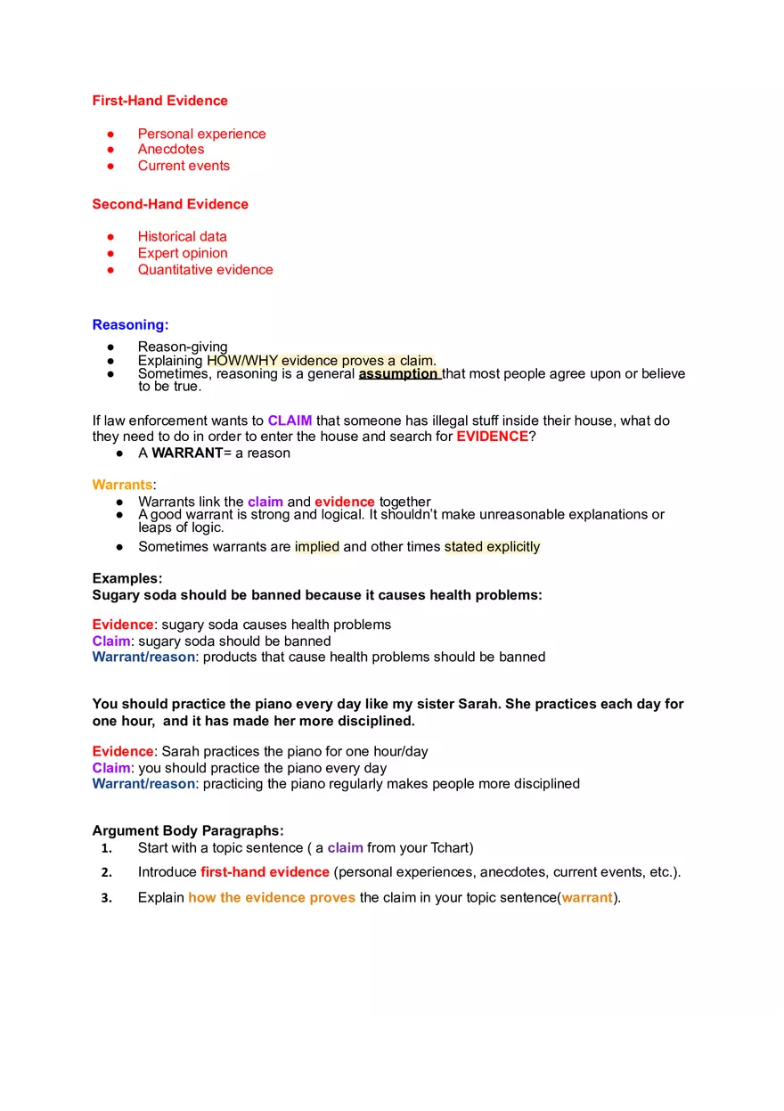 Lang Understanding Argument Claims, Evidence, Reasoning - Page 4