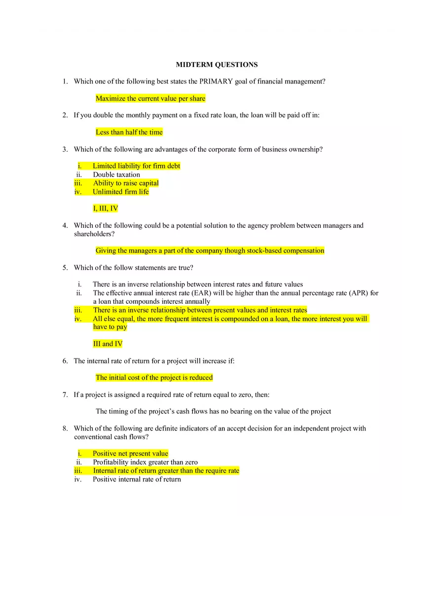 Maximize the Current Value Per Share Questions - Page 1