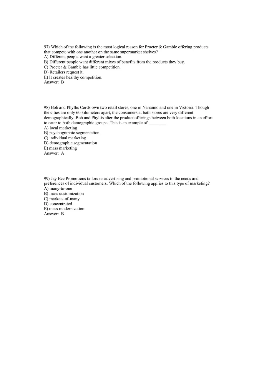 Segmentation, Targeting, and Positioning Answer Key Part 3 - Page 8