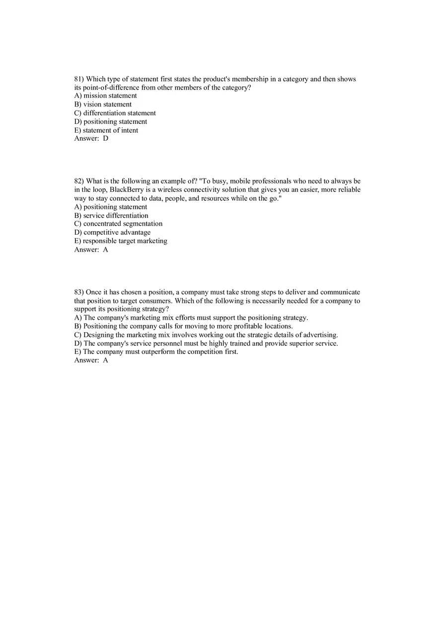 Segmentation, Targeting, and Positioning Answer Key Part 3 - Page 3