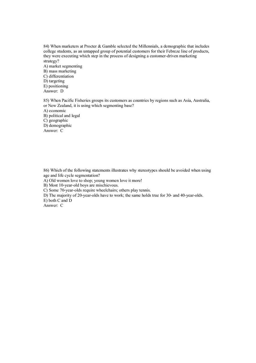 Segmentation, Targeting, and Positioning Answer Key Part 3 - Page 4
