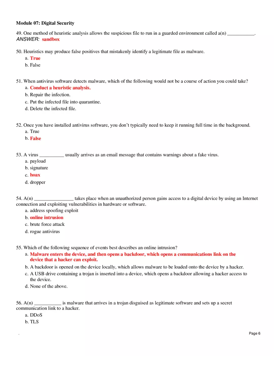 Digital Security Questions and Answers - Page 9