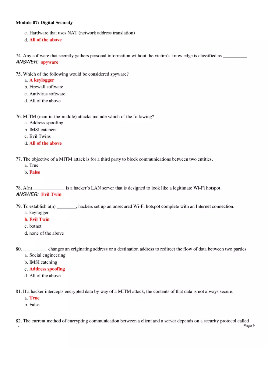 Digital Security Questions and Answers - Page 12