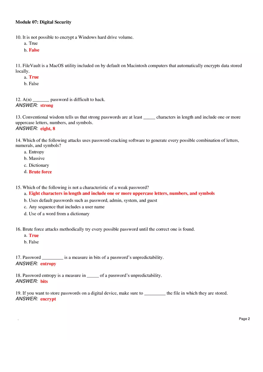Digital Security Questions and Answers - Page 2