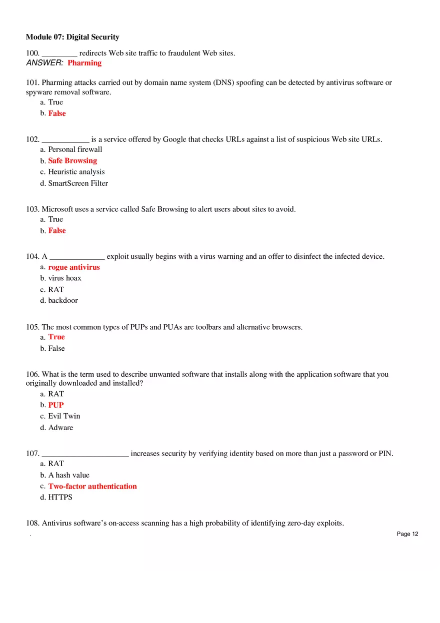 Digital Security Questions and Answers - Page 4