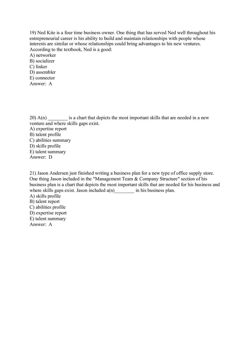 Building a New Venture Team Answer Key 1 - Page 8