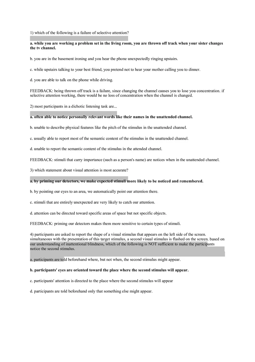 Cognitive Psychology Chapter 5 Quiz - Page 1
