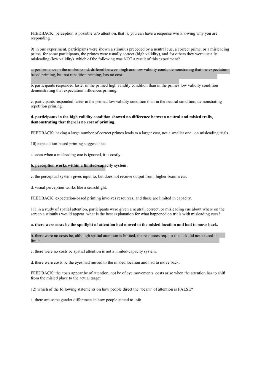 Cognitive Psychology Chapter 5 Quiz - Page 3