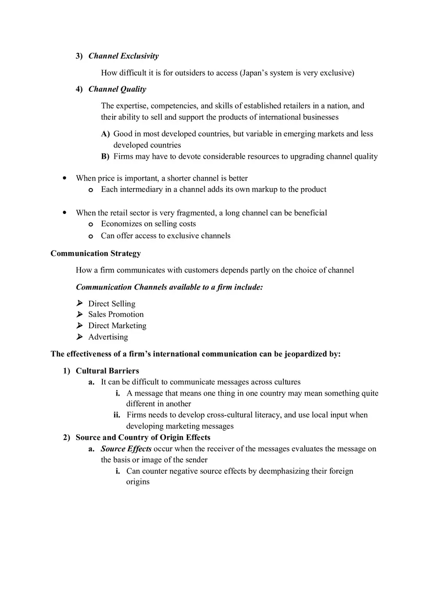 Global Marketing and R&D - Lecture Notes 11 - Page 3