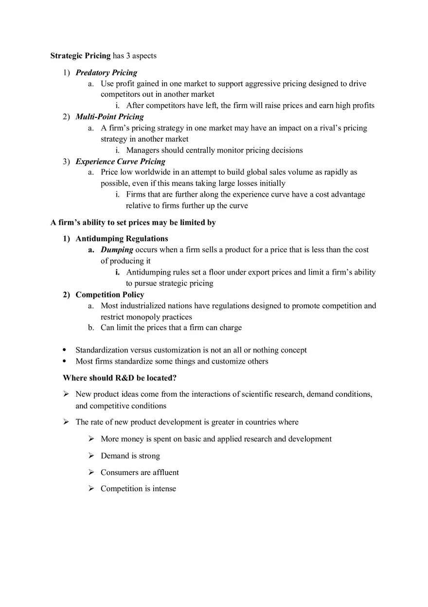 Global Marketing and R&D - Lecture Notes 11 - Page 6