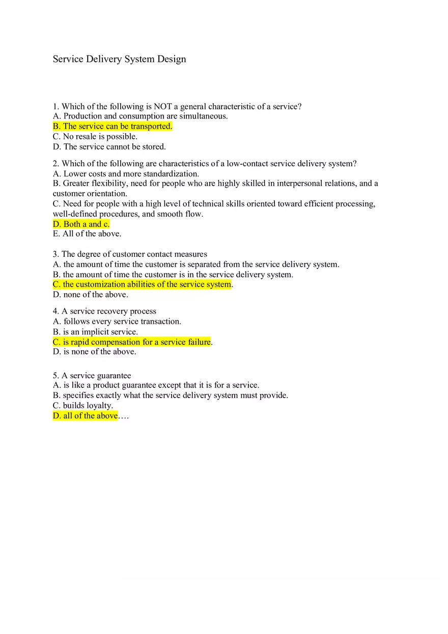 Service Delivery System Design - Page 1