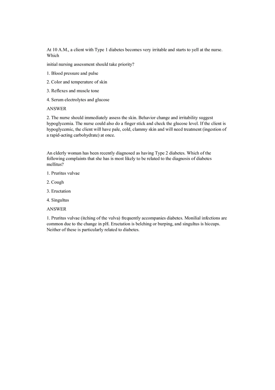 Diabetes Q and A - Page 2