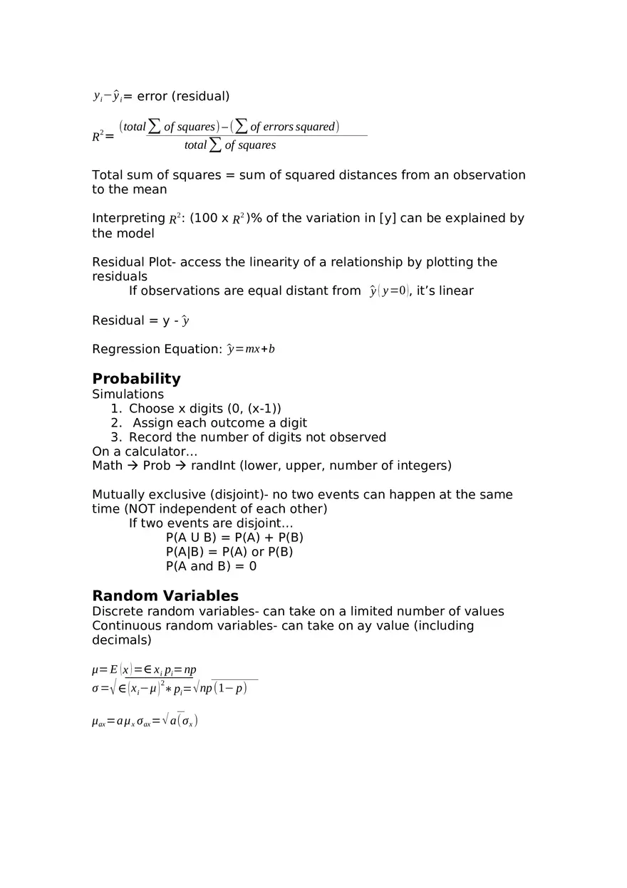 Stats Semester 1 Final Study Guide - Page 3
