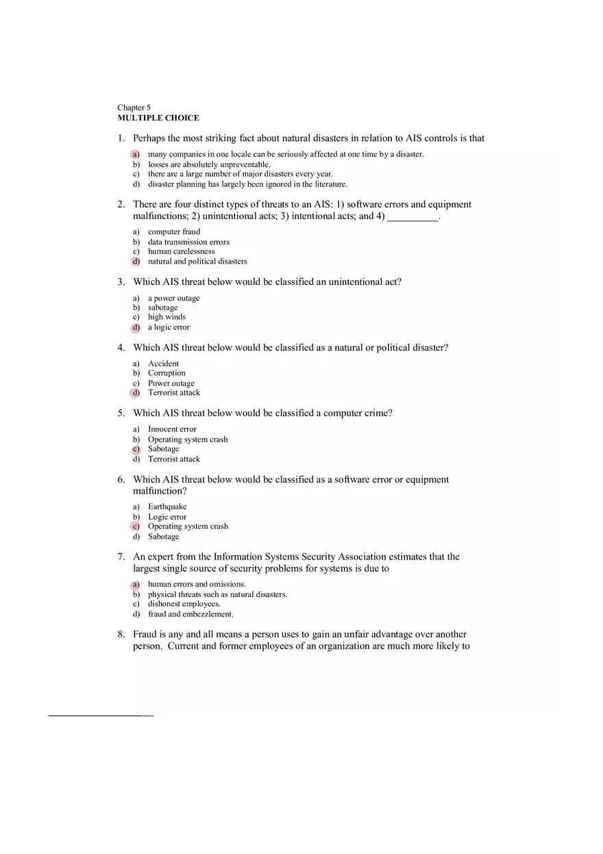Accounting Information System Answer Key Chapter 5 - Page 8