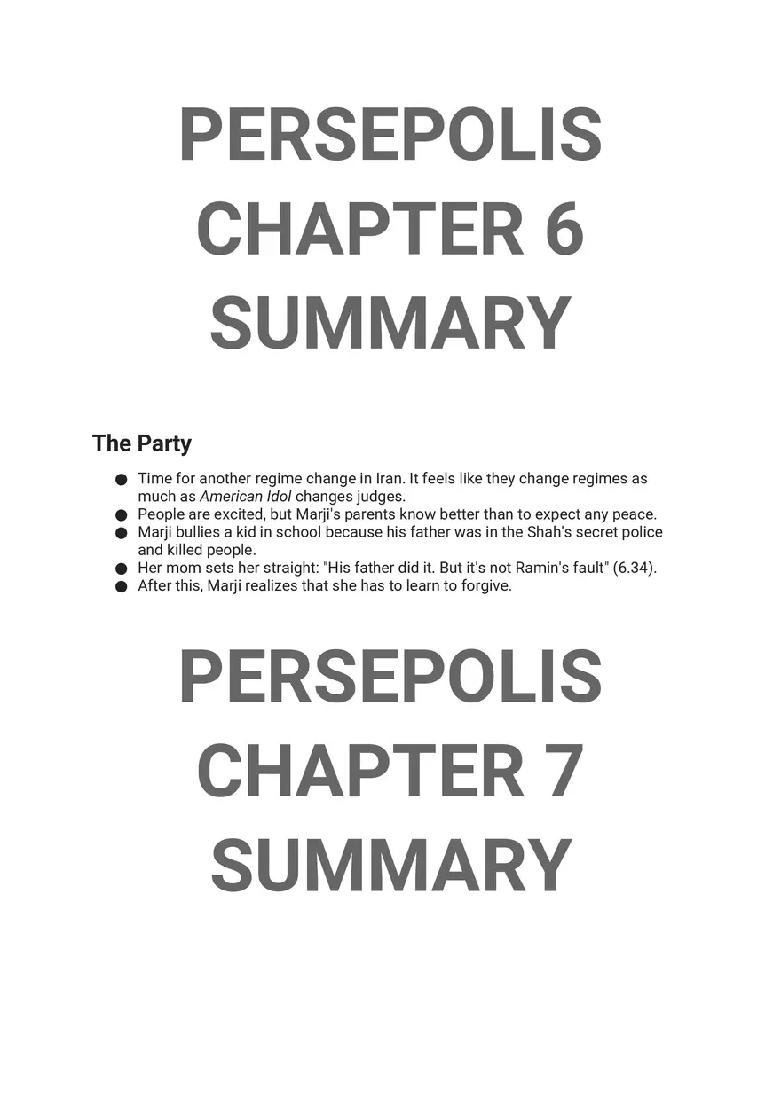 Persepolis Summary - Page 7