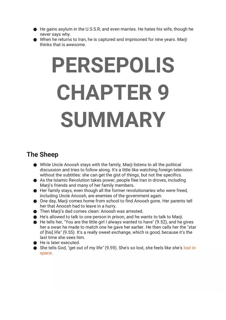 Persepolis Summary - Page 9