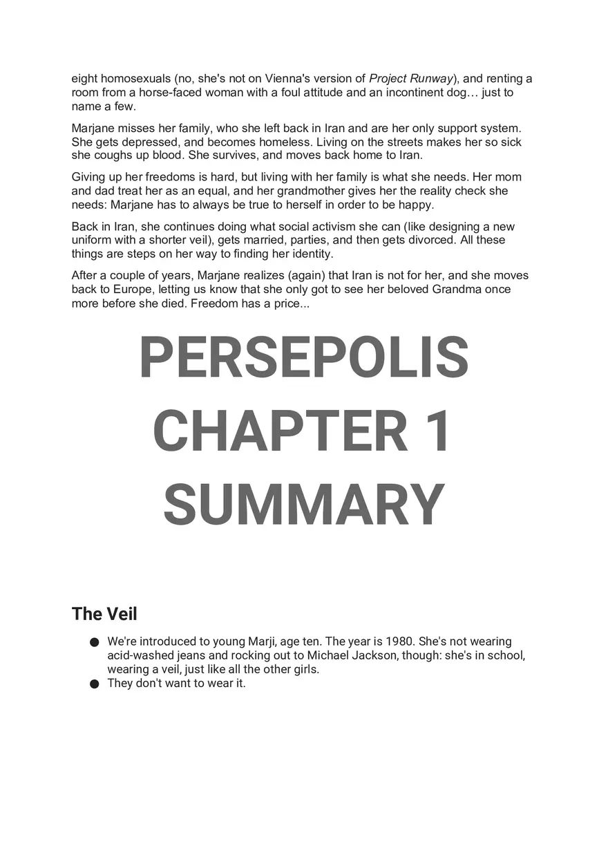 Persepolis Summary - Page 2