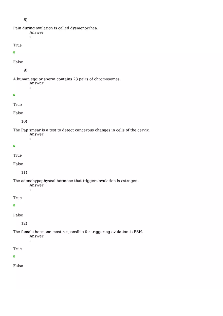 Reproductive System Practice Questions - Part 1 - Page 11